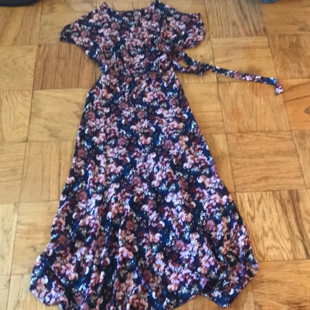 Maxi floral wrap dress